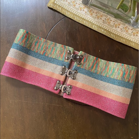 Missoni Belt Pink Striped Lurex Belt Small - Picture 1 of 3